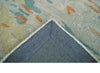 2x3 Handmade Abstract Design Silver, Beige, Teal and Rust made with fine wool Area Rug | TRDCP126423