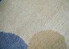 2x3 Ivory, Beige and Blue Wool Hand Knotted Modern Polka Dots Kids Rug | N2523