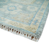 2x3 Ivory, Beige and Silver Hand Knotted Heriz Traditional Design Wool Rug