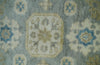2x3 Ivory, Beige and Silver Hand Knotted Heriz Traditional Design Wool Rug