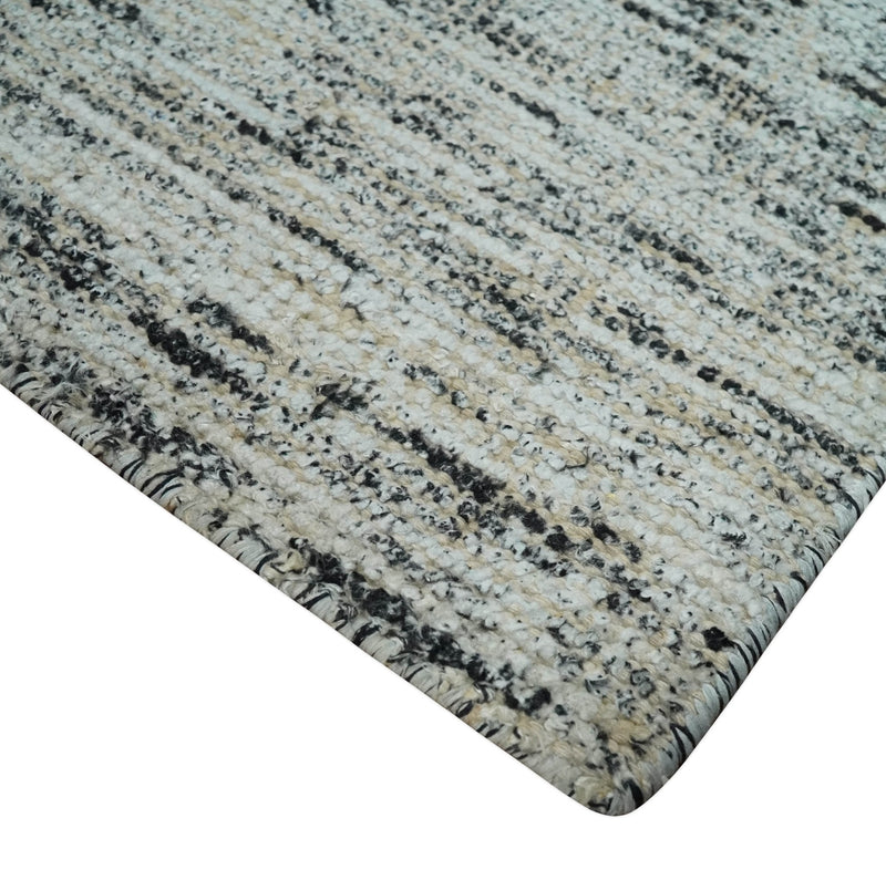 2x3 Modern Abstract Charcoal and Silver Rug made with Art Silk | N4923