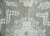 2x4 Beige, Silver and Blue Wool and Silk Hand Knotted traditional Vintage Antique Rug| N124