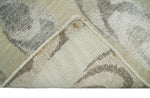 2x4 Beige, Silver and Gray Wool and Silk Hand Knotted traditional Vintage Antique Rug| N524