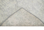 2x4 Entryway Modern Abstract Ivory and Gray Wool Rug Made with Art Silk