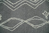 2x4 Gray and White Tribal Hand Hooked Textured Loop Area Rug | TRIB2