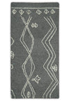 2x4 Gray and White Tribal Hand Hooked Textured Loop Area Rug | TRIB2