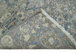 2x4 Gray, Beige and Blue Wool Hand Knotted traditional Vintage Antique Rug| N1224