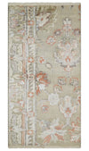 2x4 Hand Knotted Beige, silver and Peach Traditional Persian Oushak Wool Rug | N5624