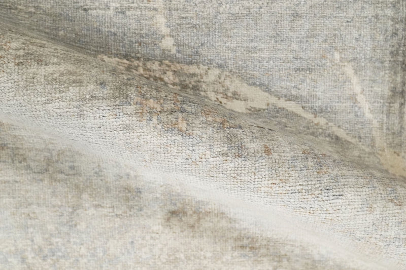 2x4 Hand Knotted Ivory and Beige Modern rug made with Art Silk| N8624