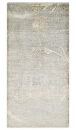 2x4 Hand Knotted Ivory and Beige Modern rug made with Art Silk| N8624