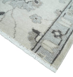 2x4 Hand Knotted Ivory and Silver Traditional Persian Oushak Wool Rug | N5224