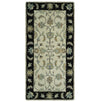 2x4 Handmade Persian Design Ivory and Black made with fine wool Area Rug |  TRDCP15624