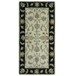 2x4 Handmade Persian Design Ivory and Black made with fine wool Area Rug |  TRDCP15624