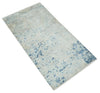 2x4 Modern Abstract Blue and Ivory Art Silk Rug| N8124