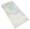 2x4 Modern Abstract Blue, Gray, Silver and Olive Rug made with Art Silk| N4524