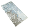 2x4 Modern Abstract Blue, Silver and Charcoal Hand Knotted Art Silk Rug| N8324