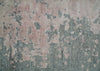 2x4 Modern Abstract Gray and Pink Wool and Silk Hand Knotted Rug| N224
