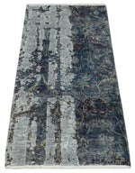 2x4 Modern Abstract Gray, Beige and Silver Wool Rug| N7724