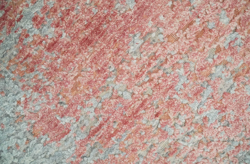 2x4 Modern Abstract Peach and Gray Rug made with Art Silk| N4024