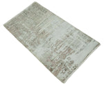 2x4 Modern Abstract Silver, Beige and Peach Rug made with Art Silk| N2124