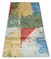 2x4 Modern Multicolor Wool and Silk Hand Knotted Rug| N624