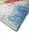 2x4 Modern Multicolor Wool and Silk Hand Knotted Rug| N624
