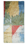 2x4 Modern Multicolor Wool and Silk Hand Knotted Rug| N624