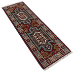 2x6 Runner Hand Knotted traditional Kazak Rust and Blue Armenian Rug | KZA24