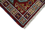2x6 Runner Hand Knotted traditional Kazak Rust and Blue Armenian Rug | KZA24