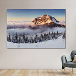 Snow Mountain Sunset Wall Art