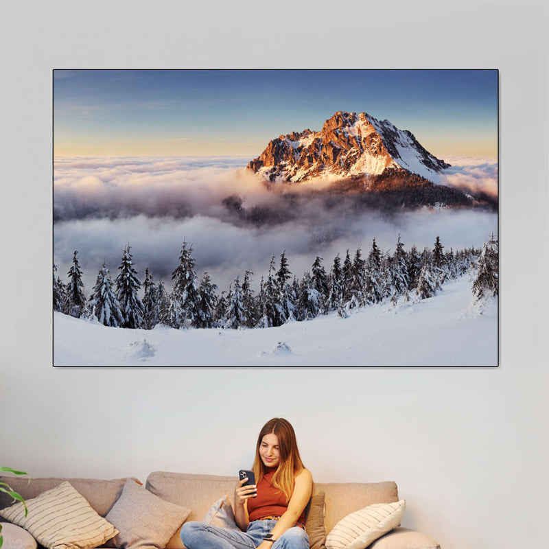 Snow Mountain Sunset Wall Art