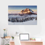Snow Mountain Sunset Wall Art
