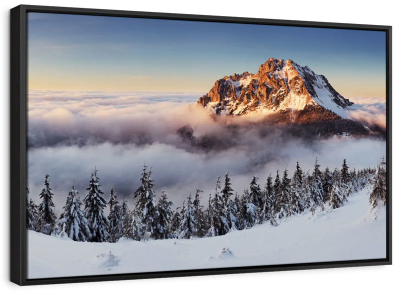 Snow Mountain Sunset Wall Art
