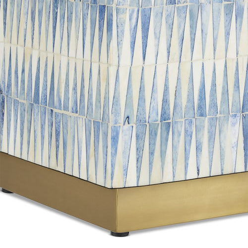 Currey and Company Nadene Blue & White Accent Table 3000-0253