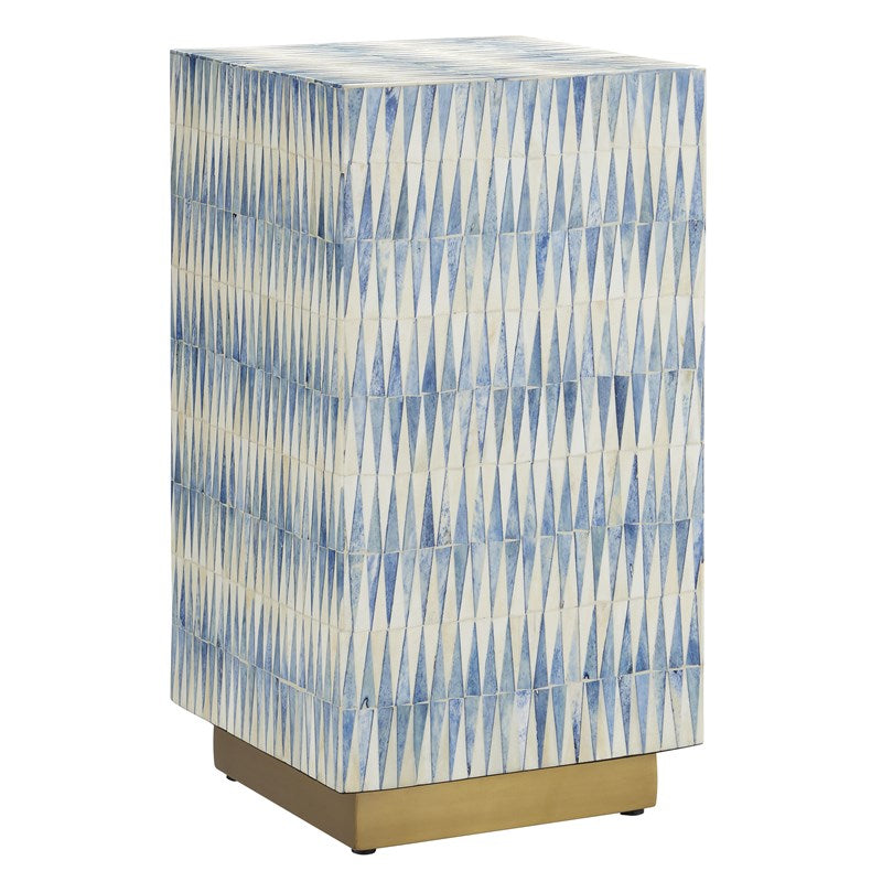 Currey and Company Nadene Blue & White Accent Table 3000-0253