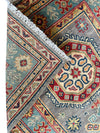 Hand-Knotted Afghan Kazak Wool Runner Rug – 2'7" x 12'3" – Traditional Geometric Design