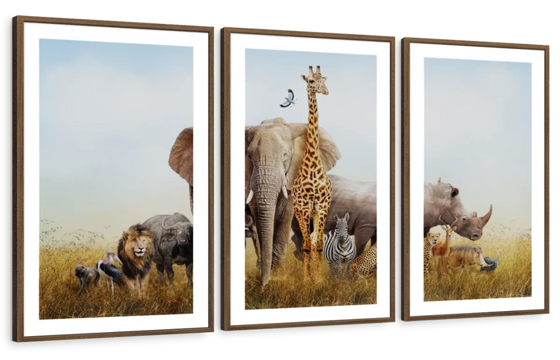 Kenyan Safari Animals Wall Art