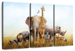 Kenyan Safari Animals Wall Art