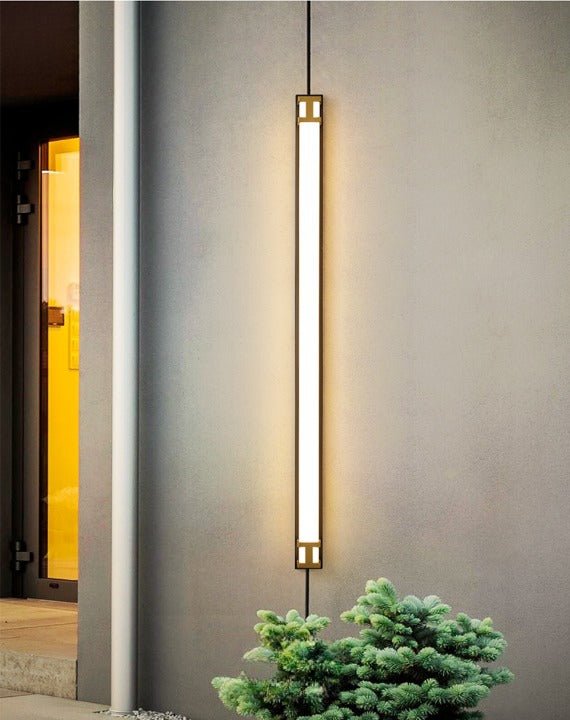 MIRODEMI® Black/Gold Outdoor Waterproof LED Long wall lamp For Garden, Villa, porch