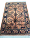 Hand-Knotted Bukharayi Rug – Peach 59” x 40” | Traditional Afghan Wool Rug
