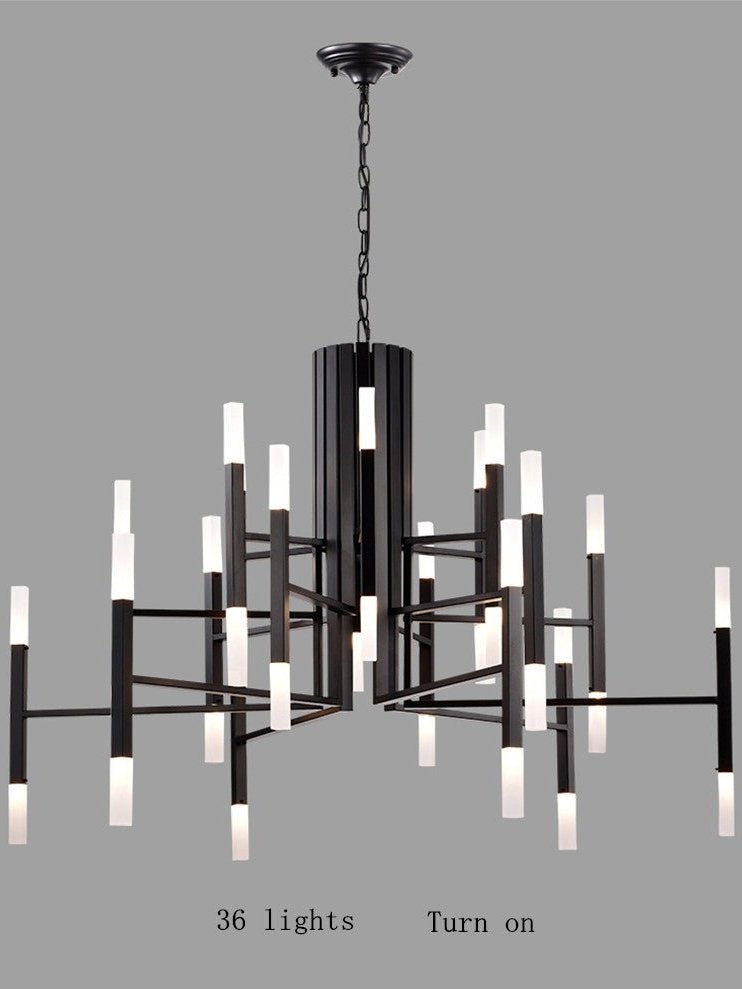 Mirodemi® Gold/Black Postmodern LED Chandelier For Living Room, Lobby, Restaurant