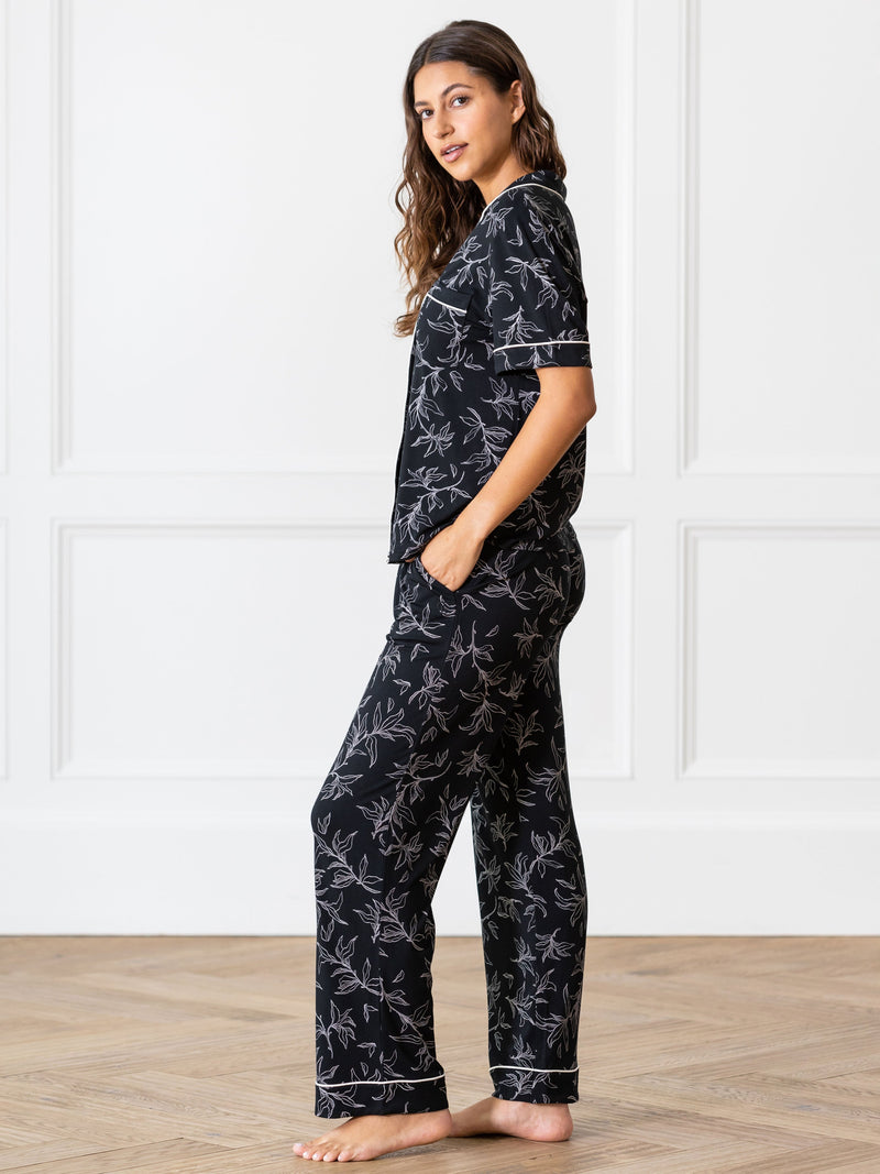 Women's Stretch-Knit Short Sleeve & Pant Bamboo Pajama Set