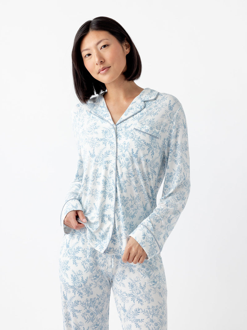 Women's Stretch-Knit Long Sleeve Bamboo Pajama Set
