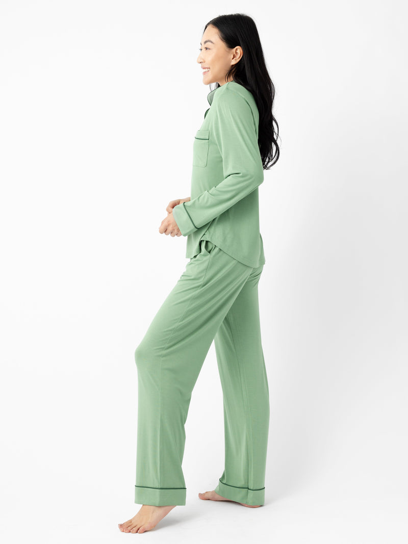 Women's Stretch-Knit Long Sleeve Bamboo Pajama Set