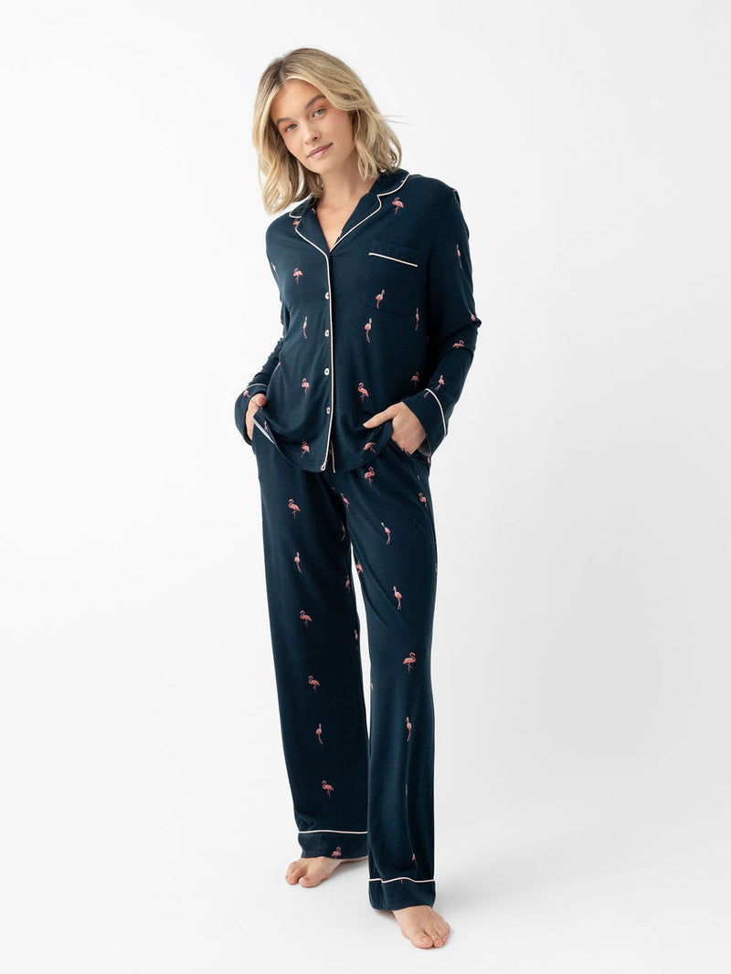 Women's Stretch-Knit Long Sleeve Bamboo Pajama Set