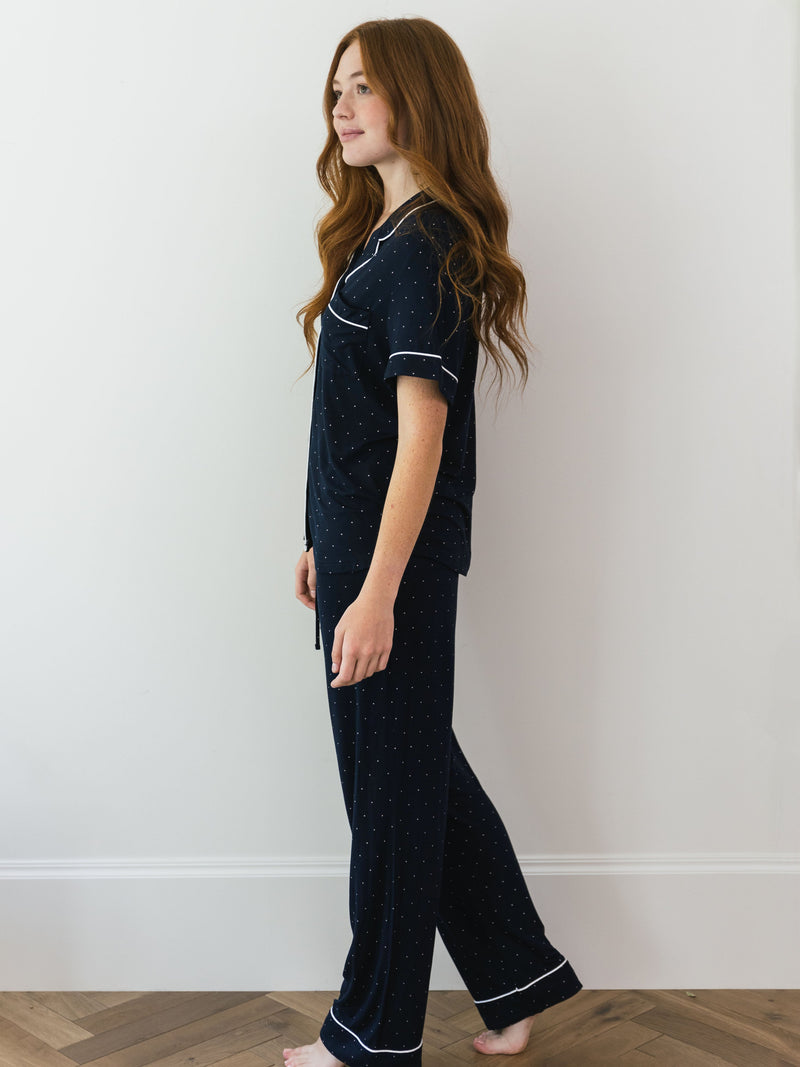 Women's Stretch-Knit Short Sleeve & Pant Bamboo Pajama Set