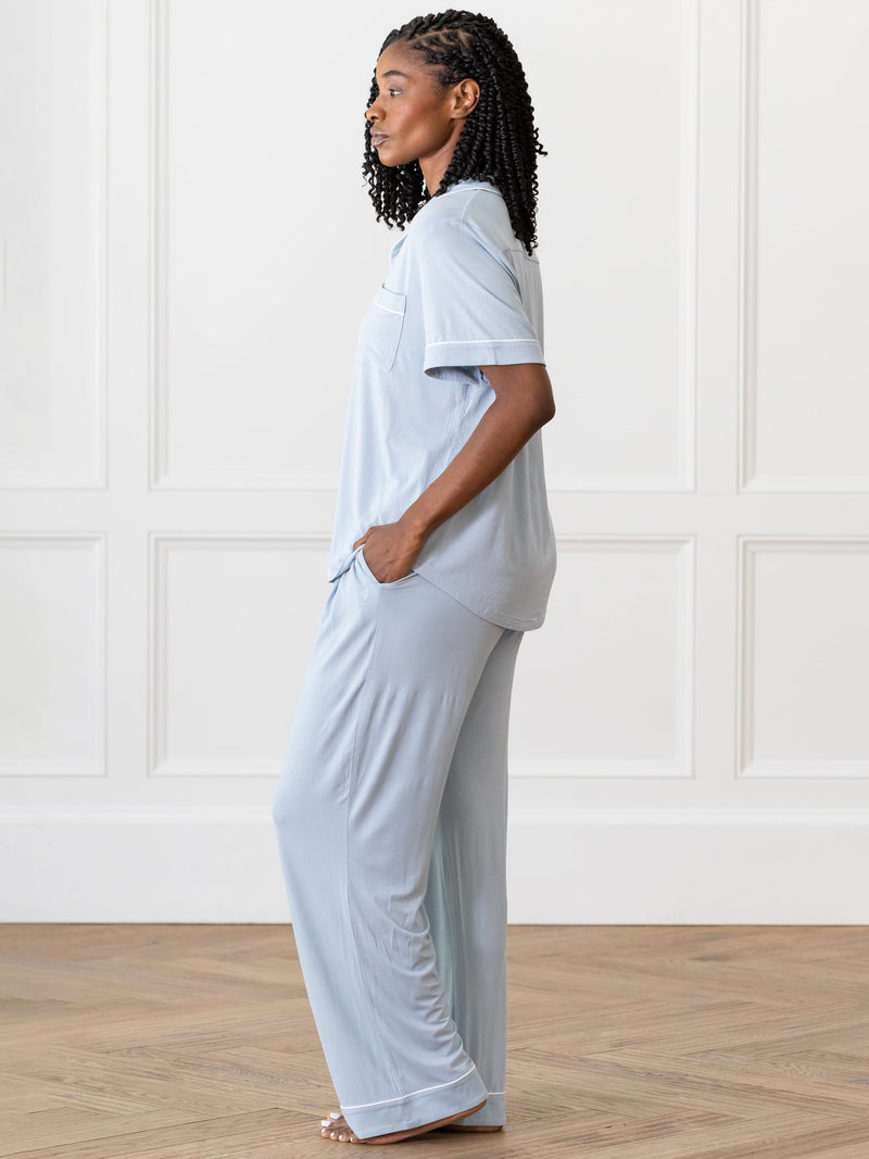 Women's Stretch-Knit Short Sleeve & Pant Bamboo Pajama Set