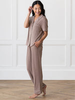 Women's Stretch-Knit Short Sleeve & Pant Bamboo Pajama Set