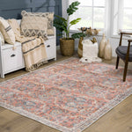 Urpi Rose & Blue Washable Area Rug