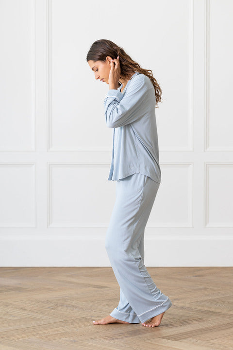 Women's Stretch-Knit Long Sleeve Bamboo Pajama Set
